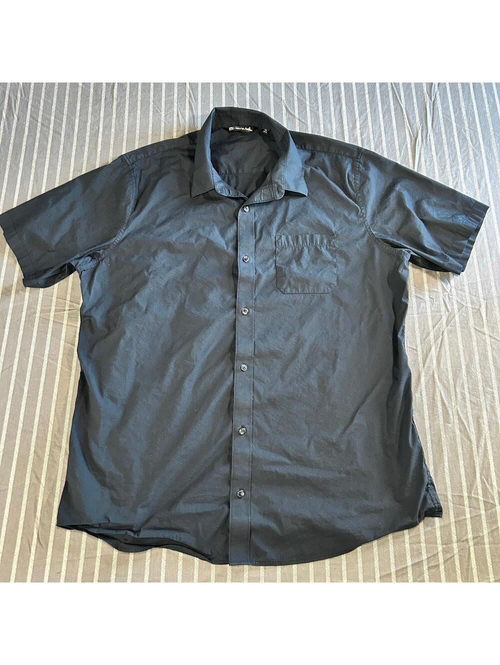 Travis Mathew Men's XXLarge Gray Print Short Sleeve Button Up Shirt